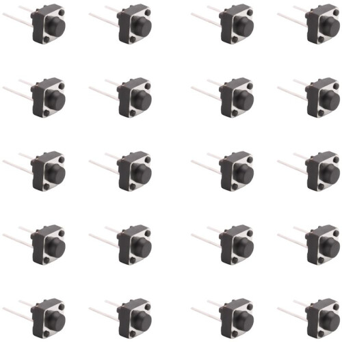 100 Pcs 6x6x5mm Momentary Tactile Tact Push Button  2 Pin DIP Through Hole 2