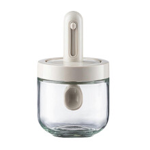 (White) BoSaiD Spice Jar 1 Scoop of 2g Spoon Cover Integrated Volume-controlled Salt Sugar Seasoning Jar for