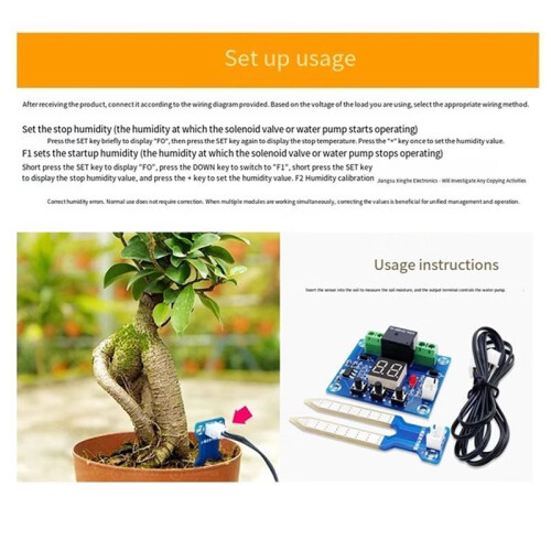 3X 12 V Digitaler Bodenfeuchtigkeitssensor-Controller für Automatisches Bewässerungswassermanagementsystem mit Echtzeitüberwachung 2