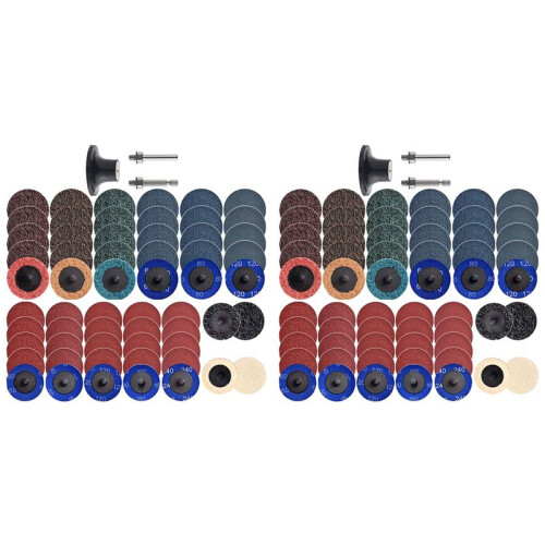 120Pcs Sanding Discs Set, 2 Inch Quick Change Sanding Discs with 1/4Inch Holders, Die Grinder Surface Conditioning