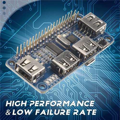 4  USB HUB HAT For Raspberry Pi 3 / 2 / Zero W Extension Board USB To UART For Serial Debugging Compatible With USB2.0/1.1 2