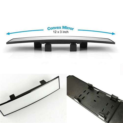 2X Espelhos Retrovisores de Carro, Clipe Interno Universal de 12 Polegadas no Espelho Retrovisor Panorâmico Espelho Retrovisor Amplo Angular 2