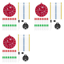 3X NE555 LED Christmas Tree LED Blinking PCB Soldering DIY Kit Red Green Flashing Light Soldering Practice Board