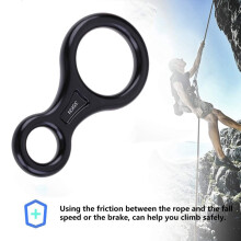 35KN Figure 8 Climbing Descender Aluminum Alloy Downhill Equipment for Climbing Belaying and Rappeling Device, Orange