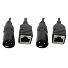 2X Adapter Converter DMX Cable Extension Cable XLR 3 Pin to RJ45 Network Connector(Male)