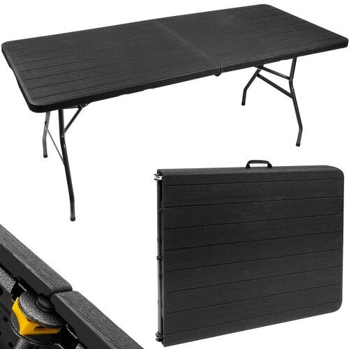 Klappbarer Gartentisch schwarz 180cm 1