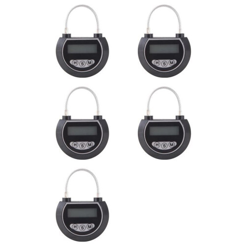 5X Electronic  Lock Timer Lock Container Multi Function  Lock Bin for Toys Black