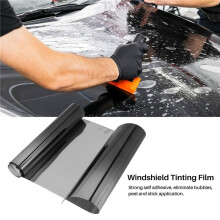 3X Film Teintant pour Voiture Supérieur Pare-Brise en Aluminium Protection Solaire Gradient 20X150cm (Noir)