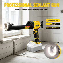 Electric Sealant Applicator Gun Body, LED Anti-Drip with 4 Flow Speeds