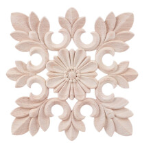 1X Caoutchouc Bois Sculpté Floral Decal Artisanat Onlay Applique Meubles DIY DéCor C: 20 x 20 Cm
