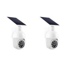 2X Analoge Bewakingssensor op Zonne-, Knipperend Rood Licht Kan Zich Voordoen Als Camera, Verbetert de Beveiliging van Uw Huis