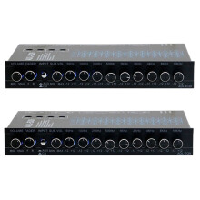 2X 9-Band-Equalizer, Hohe Leistung, 9 Ausgleichsbänder, 12 V für Boot, Wohnmobil, Auto, Metall, mit CD, AUX-Eingang, DSP-Chip-Ausgang