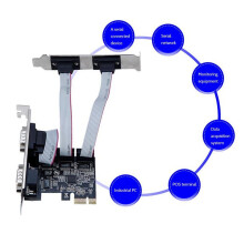 2X PCIE Seriële Poort Uitbreidingskaart AX99100 Chip PCIE Naar Seriële Poort RS232 Interface 4 Poort Uitbreidingskaart Riser Card