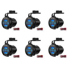 6X Quick Charge Socket 60W USB-C Multiple Car Charger Socket PD 3.0 & Two QC3.0 with Touch Fast Car Adapter