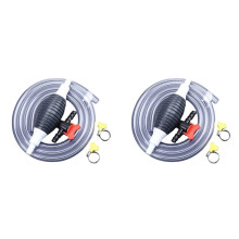 2X Multifunction Liquid Sucker Pump, Manual Fuel Transfer Pump Gasoline Siphon Hose, Portable Siphon Pump(3Meter)