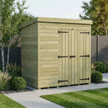 7 x 4 Pent Shed Tanalised (Double Door, No Windows)