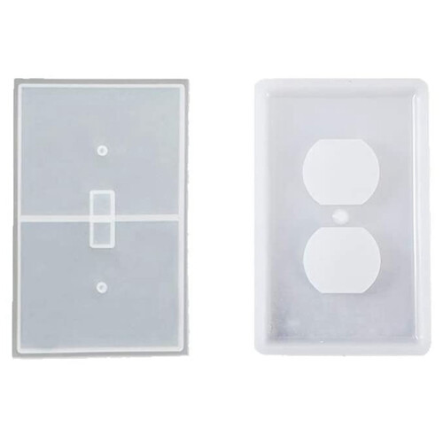 2 Pieces of Light  Cover Resin Mold,  Socket Panel Silicone Mold for Making DIY , Socket Bottom