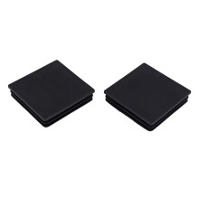 100mm x 100mm Plastic Ribbed Square End Caps Cover Tube Inserts 2 Pcs