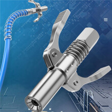 2X 10000PSI Grease Tool Coupler Double Handle Stainless Oil Injector Nozzle Heavy-Duty Quick Lock NPTI/8 Grease Tool Tip