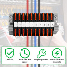 Pack of 240 DIN Rail Terminals,0.08-4 mm² PCT-211 DIN Rail Terminals,Black Terminal Block Kit