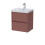 Balterley Chartley Contemporary Wall Hung 2 Drawer Vanity Basin Unit, Thin-Edge Basin, 500mm, Smoked Red 1