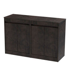 Chartley Contemporary Floor Standing 4 Door Vanity Unit with Laminate Worktop, 1200mm, Metallic Slate