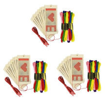 24 PCS Wooden Bookmark Blanks Stitch Kit DIY Wooden Bookmark Ornaments for Kids and Teens