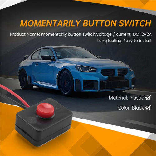4X  12V2A Adhesive Base Push Button Momentarily Action Wired  for Automobiles
