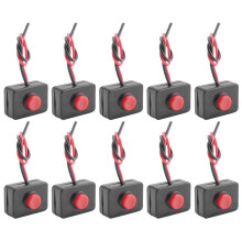 10X 12V2A Adhesive Base Push Button Momentarily Action Wired for Automobiles