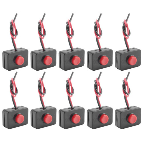10X  12V2A Adhesive Base Push Button Momentarily Action Wired  for Automobiles