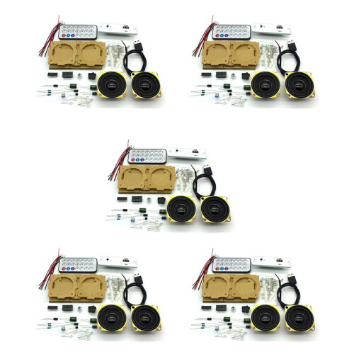 5X DIY Electronic Kit  Speaker Electronics DIY Soldering Project Kit  Stereo Speaker Support U Disk 1