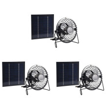 3X Solpanelsdriven VentilationsfläKt BäRbar 5W 4 Tums VäXthussolfläKt för Utomhusbruk