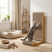 PawHut Cat Scratching Board Wall Mounted 57.5H cm Brown
