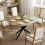 Homcom HOMCOM Extendable Dining Table for 4-6 with X-Shape Base, Natural Wood 1