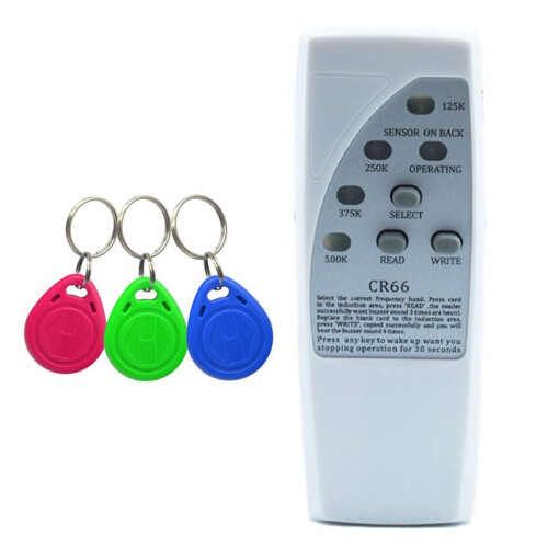 Handheld RFID  Chip Reader Writer+3x5200 Keychain 125Khz ID Copier Duplicator ID Tags Programmer for EM4305 T5577
