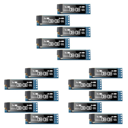 Modulo Display I2C da 15 Pezzi Modulo Display Oled I2C da 0,91 Pollici Driver Schermo Oled I2C  3,3 V-5 V (Luce Bianca)