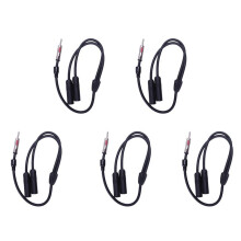 5x 1 Male to 2 Female & Car Stereo Radio Antenna Adapter Black