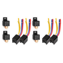 2X Autorelais met Kabelboom, 5-Pins 80A Relais Aan/Uit Normaal Open SPDT Relaiscontactdoos JD2912-1Z-12VDC 80A 14VDC