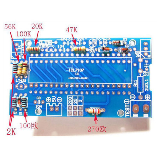 4X Voltmeter DIY Kit Onderdelen ICL7107 Meterkop Digitale Voltmeter