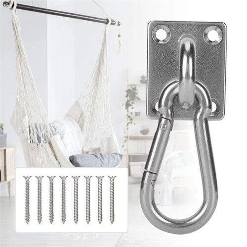 Stainless Square Heavy Duty Ceiling Hook Wall Mounted Hook for Yoga Swings Hammocks Bracket Hardware Tool 2