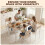 Homcom HOMCOM 3 Pcs Compact Dining Table 2 Chairs Set, Oak Wood Effect 7