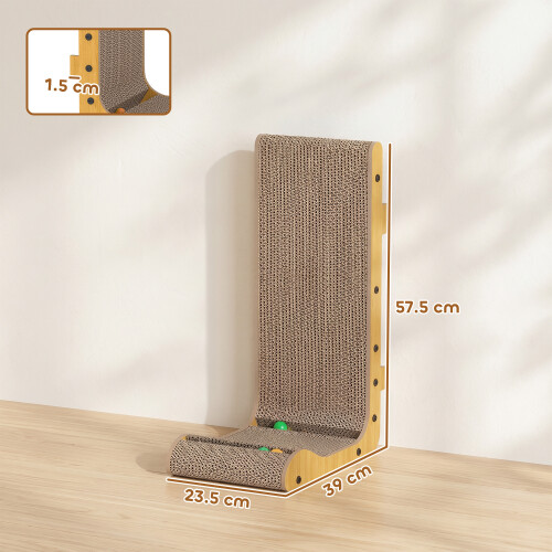 PawHut PawHut Cat Scratching Board Wall Mounted 57.5H cm Brown 2