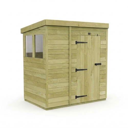 7 x 4 Pent Shed Tanalised (Single Door, With Windows) 1