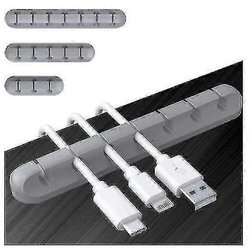 (Black) 3pcs/set Usb Cable Holder Cable Clips Desktop Data Cable Organizer Cable Management Usb Cable Holder Clips 1