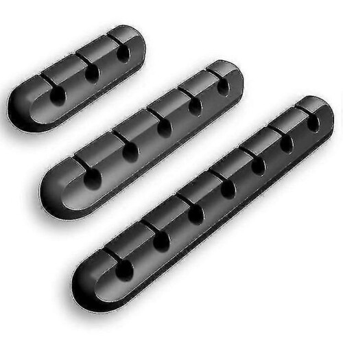 (Gray) 3pcs/set Usb Cable Holder Cable Clips Desktop Data Cable Organizer Cable Management Usb Cable Holder Clips 2