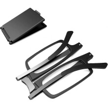 (400 Diopters) Ultra-light And Thin Foldable Reading Glasses Folding Readers For Men Women Compact Portable Rectangle Eyewear Case-Good