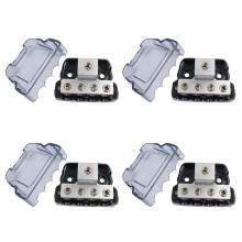 4X 4 Way Power Distribution Block 1 X 0/2/4 Gauge in /4 X 4/8 Gauge Out Ground Distributor Block for Car Audio Amplifier