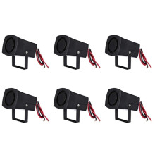 6X 12-24V 6Tones Car Fire Alarm Horn Ring Alarm System Siren Speaker Warning Loud Sound Alarm Speaker