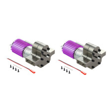 2X Metal 370 Motor Gear Box per WPL C14 C24 B24 B36 MN D90 D99 MN99S RC Car Upgrade Parts, Titanio