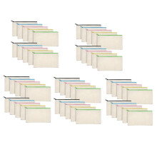50Pcs Borse per Trucco Nel Tela Borse Con Cerniera Nel Tela Astuccio Portamatite Borse Artigianali DIY per Viaggi Scuola Artigianale DIY Cerniera